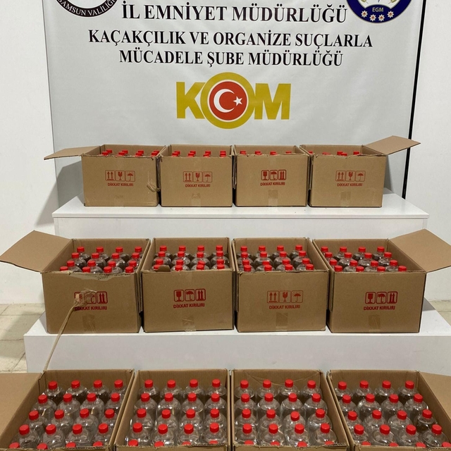 Samsun'da sahte içki operasyonunda 1 şüpheli yakalandı