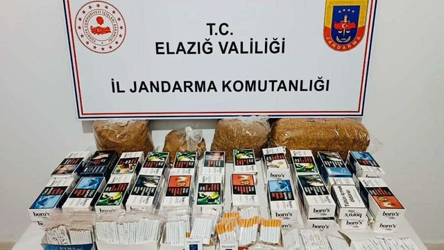 Elazığ'da kaçak tütün ve makaron ele geçirildi