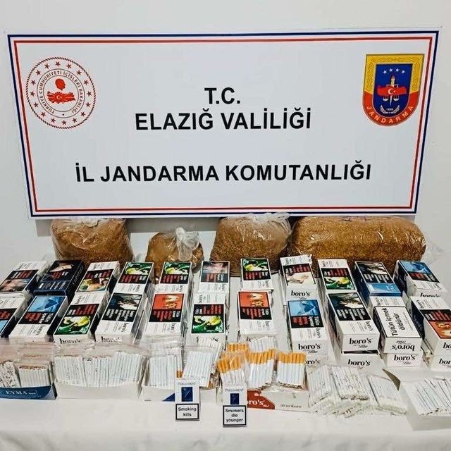 Elazığ'da kaçak tütün ve makaron ele geçirildi