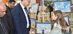 Boyabat'ta "Deprem ve Kudüs" konulu karikatür ve resim sergisi açıldı
