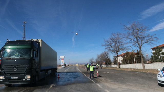 Yozgat'ta cayrokopter destekli trafik denetimi yapıldı