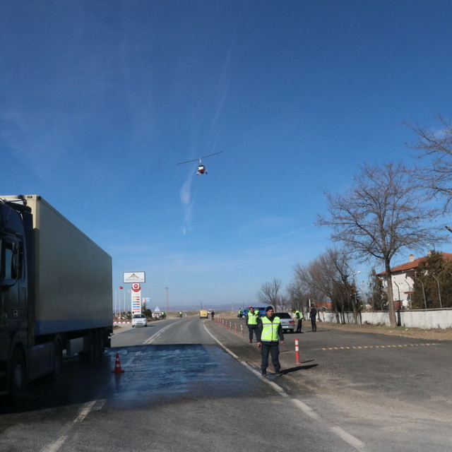 Yozgat'ta cayrokopter destekli trafik denetimi yapıldı