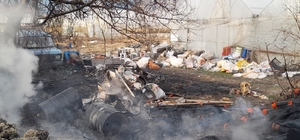 Erbaa'da bahçe yangınında hasar oluştu