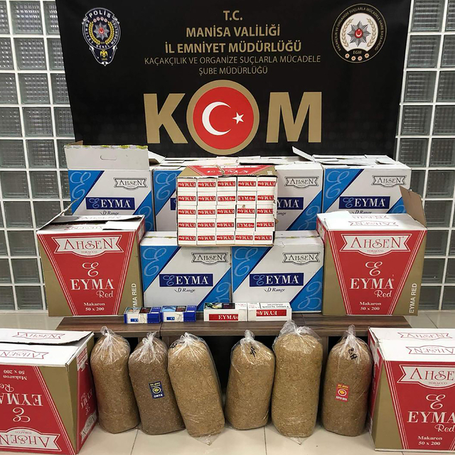 Turgutlu'da 155 bin makaron ele geçirildi
