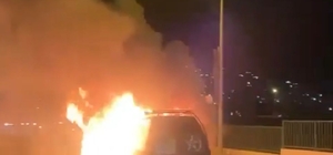 Bursa'da seyir halindeki cip alev alev yandı; o anlar kamerada