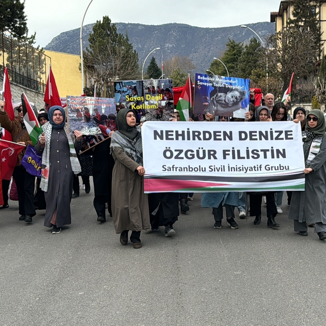 Karabük'te İsrail'in Gazze'ye yönelik saldırıları protesto edildi