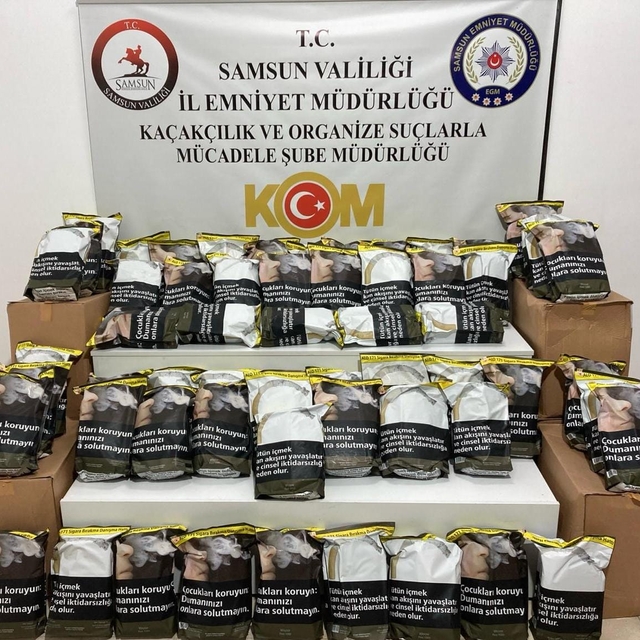Samsun'da tütün ve sigara kaçakçılığı operasyonunda 2 şüpheli yakalandı