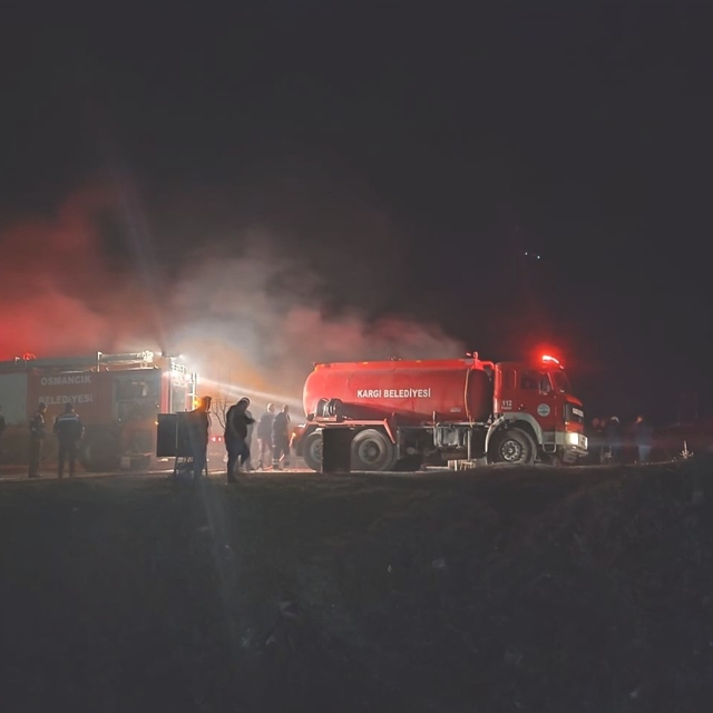 Çorum´da işçilerin kaldığı konteyner yandı