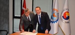 Bafra'da "Mesleki Gelişim için Bafra TSO ile İşbirliği Projesi"nin protokol...