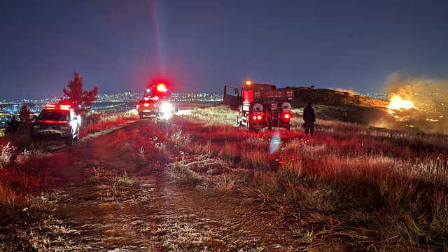 Şanlıurfa'da otluk alanda çıkan ve ormana sıçrama ihtimali bulunan yangına müdahale ediliyor