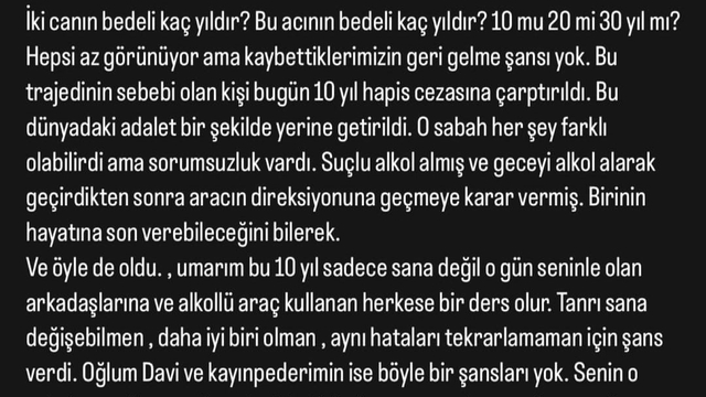 Naldo'dan oğlu ve kayınpederinin ölümünden 10 yıl hapis alan alkollü sürücüye: Tanrı sana değişebilmen için şans verdi