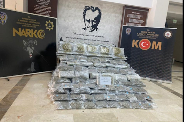 Hamzabeyli Sınır Kapısı'ndan giriş yapan TIR'da 266 kilo skunk ele geçirildi