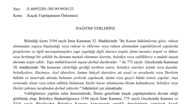 Hatay'da kaçak yapılar yıkılacak