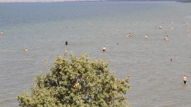 Beyşehir'de Karaburun plajı, günübirlik tatilcileri konuk ediyor