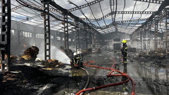 Kayseri'de sünger fabrikasında yangın (2)
