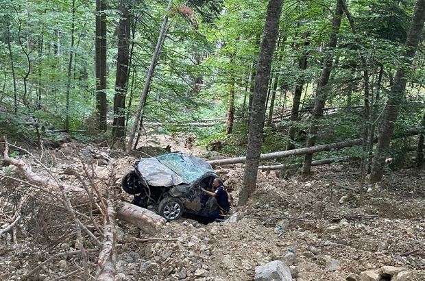 Bolu'da uçuruma yuvarlanan otomobilin sürücüsü öldü 