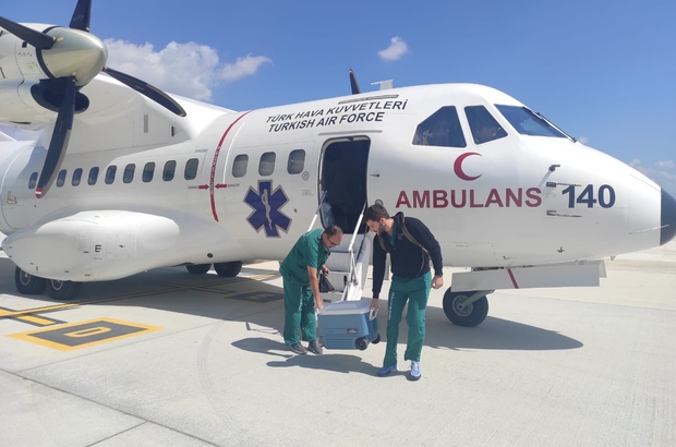 Hava Kuvvetlerine ait ambulans uçak acil organ nakli bekleyen hasta için havalandı