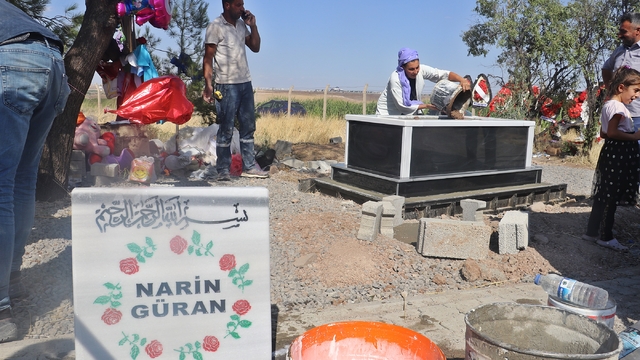 Narin'in mezarı yapıldı; başucuna Türk bayrağı dikilecek