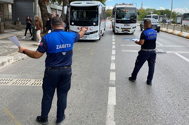 Edirne'de zabıta toplu taşıma araçlarını denetlendi