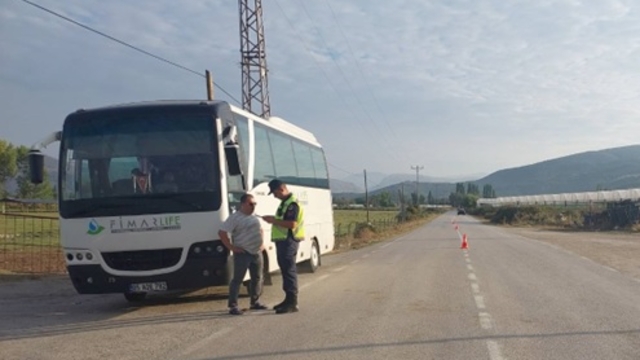 Amasya'da personel ve işçi servislerine denetim
