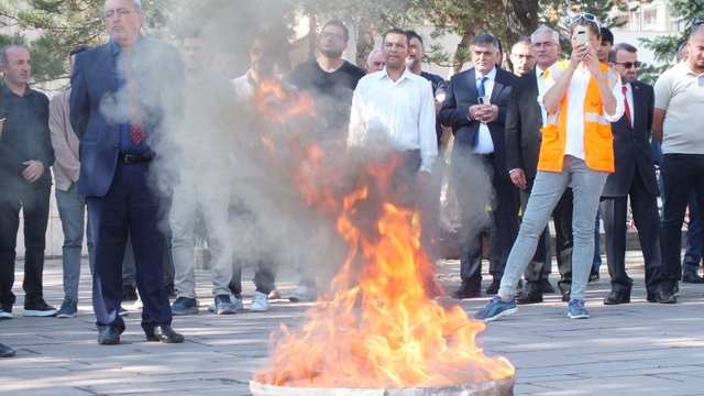 Turhal'da yangın tatbikatı gerçekleştirildi