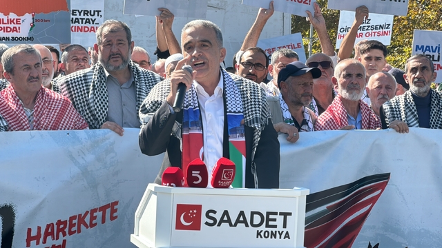 İsrail'in Filistin ve Lübnan'a yönelik saldırıları Konya'da protesto edildi