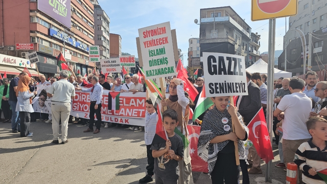 Zonguldak'ta Filistin'e destek yürüyüşü