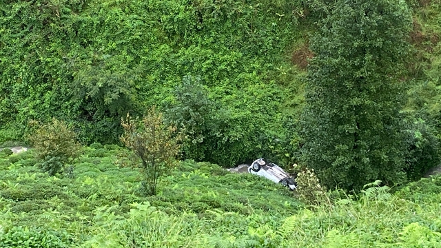 Rize'de, yamaçtan yuvarlanan otomobilin sürücüsü yaralandı