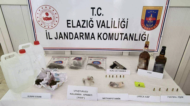 Elazığ'da kaçak içki ve uyuşturucu operasyonunda 8 şüpheli yakalandı