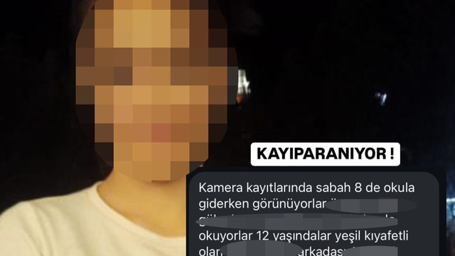 Okuldan dönmeyen 12 yaşındaki 2 kız çocuğu, arkadaşlarının evinde bulundu