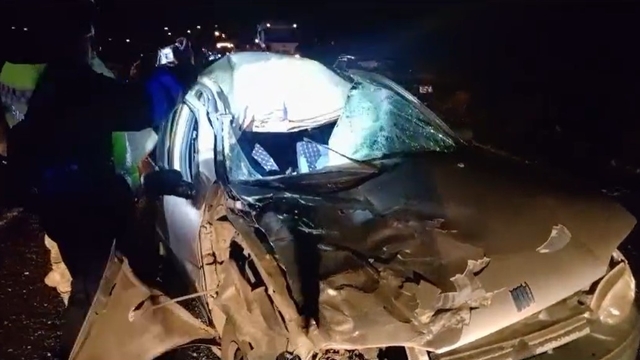 Elazığ'da otomobilin çarptığı inek öldü, 3 kişi yaralandı