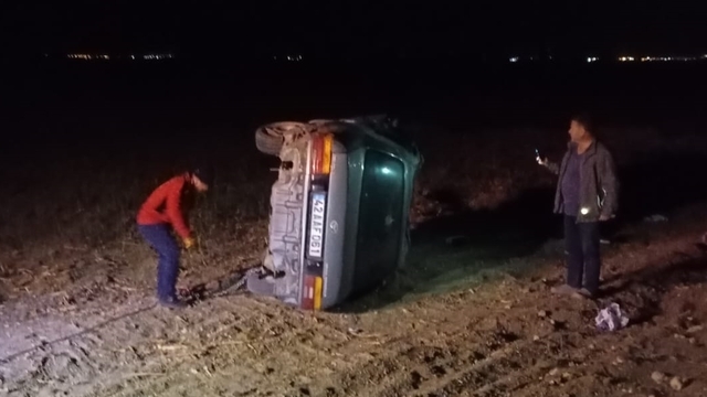 Konya'da devrilen otomobilin sürücüsü öldü
