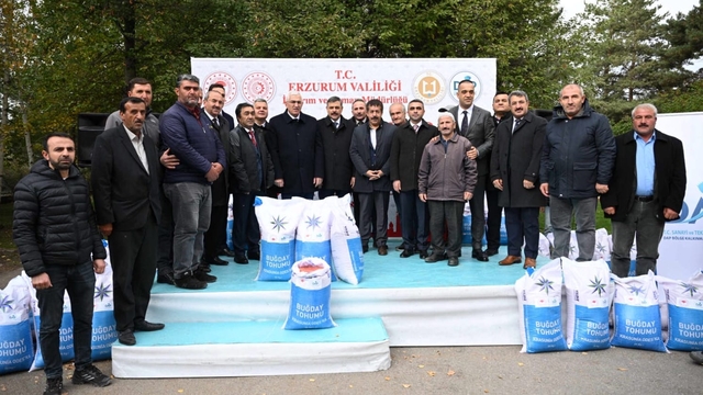 Erzurum'da üretimi artırmak amacıyla çiftçilere 935 ton buğday tohumu dağıtıldı