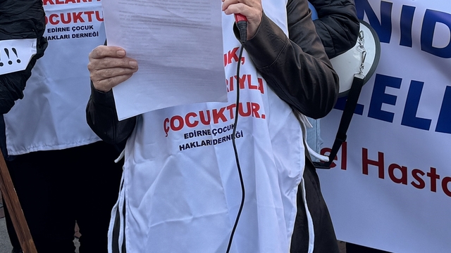 Edirne'de "Yenidoğan çetesi" protesto edildi