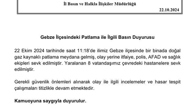 Gebze'de apartmanda doğal gaz kaynaklı patlama; 8 yaralı (4)