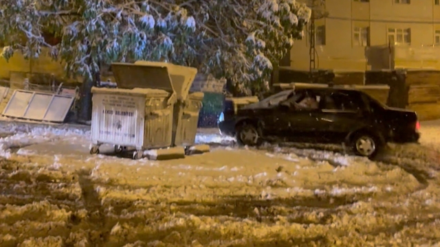Karda drift atan sürücüye 32 bin lira ceza kesildi