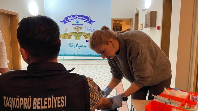 Taşköprü Belediyesi çalışanlarına sağlık taraması yapıldı