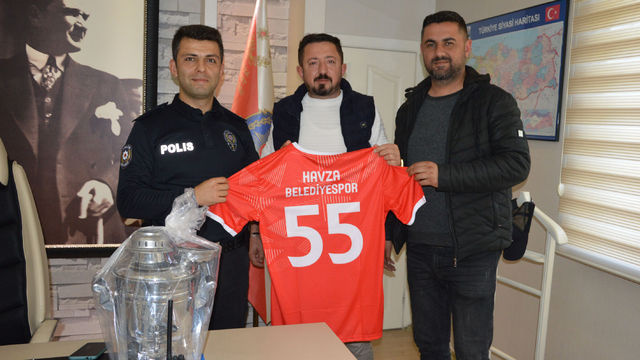 Havza Belediyespor yönetiminden İlçe Emniyet Müdürlüğüne ziyaret