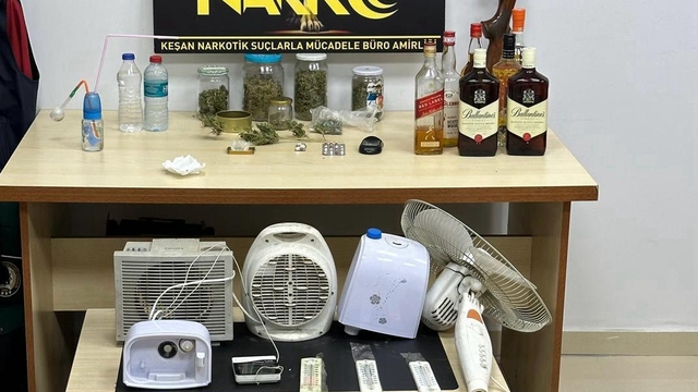 Edirne'de sanayideki oto elektrik dükkanında uyuşturucu üreten zanlı tutuklandı