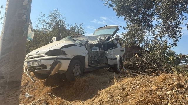 Aydın'da elektrik direğine çarpan otomobilin sürücüsü yaşamını yitirdi