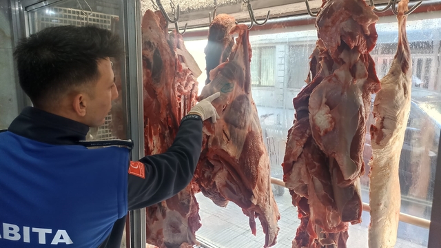 Bafra'da zabıta ekipleri kasapları denetledi