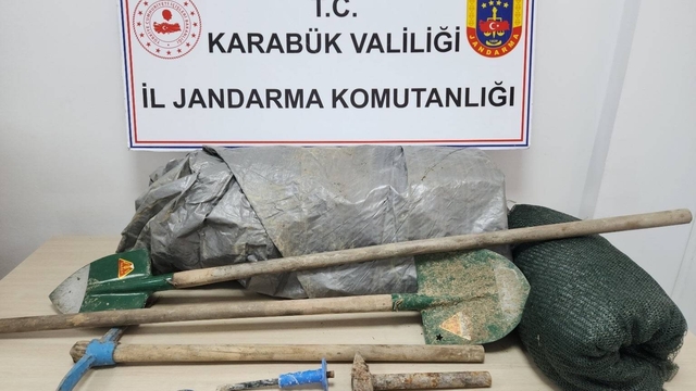 Karabük'te kaçak kazı yapan şüpheli suçüstü yakalandı