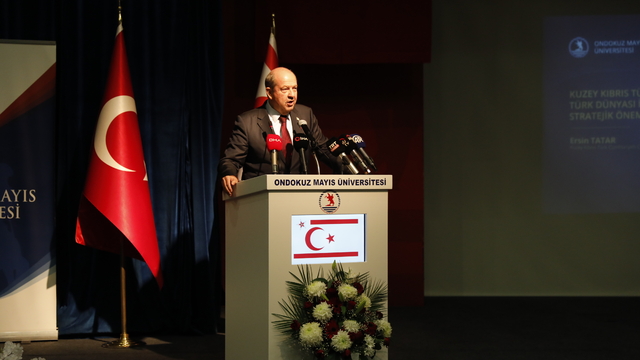 KKTC Cumhurbaşkanı Tatar, Samsun'da konferansta konuştu: