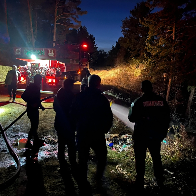 Çankırı'da otluk alanda çıkan yangın ormana sıçramadan söndürüldü