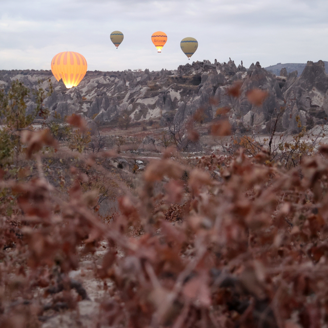 Kapadokya'da sonbahar renkleri hakim oldu