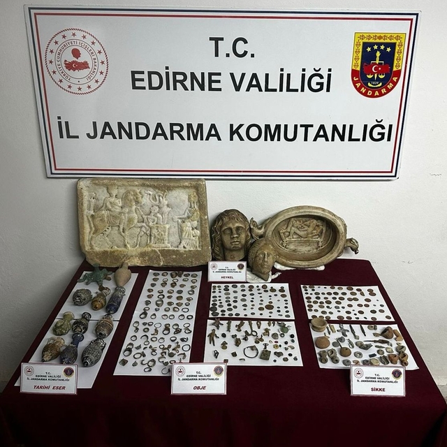 Edirne'de tarihi eser operasyonunda 2 şüpheli gözaltına alındı