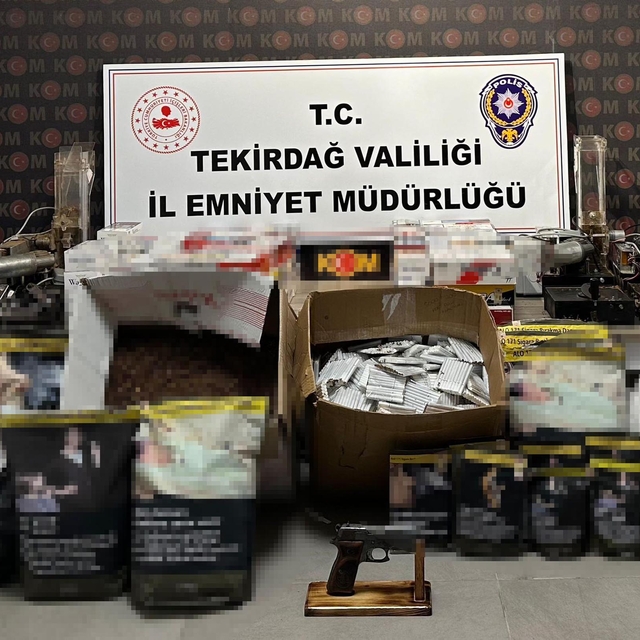 Tekirdağ'da kaçak tütün ve sigara operasyonu;  10 gözaltı