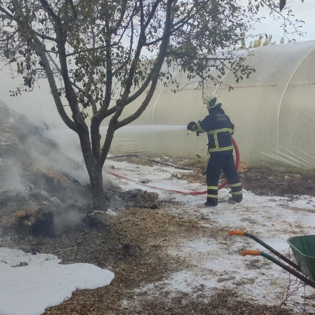 Bursa'da samanlıkta çıkan yangın söndürüldü