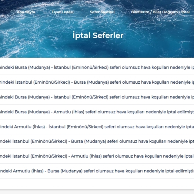 BUDO'nun 8 seferi iptal edildi