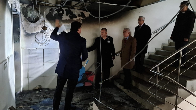 Kırklareli Valisi Turan yangın çıkan derslik binasında incelemede bulundu